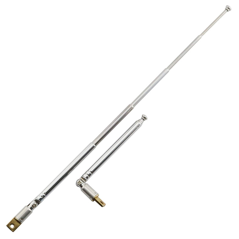 RuiLing 2-Pack 5 Section Stainless Steel AM FM Radio Antenna Replacement Telescopic Universal Aerial for TV Electronic Equipment,Stretch Length 9" (23cm)