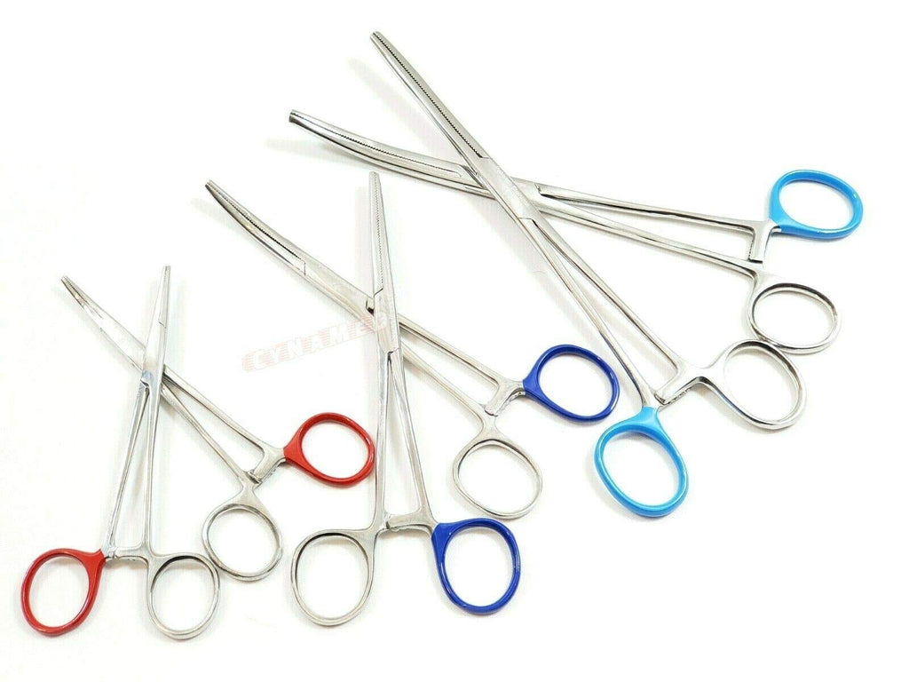 Premium Hemostat Locking Forceps 3 Curved and 3 Straight Stainless Steel