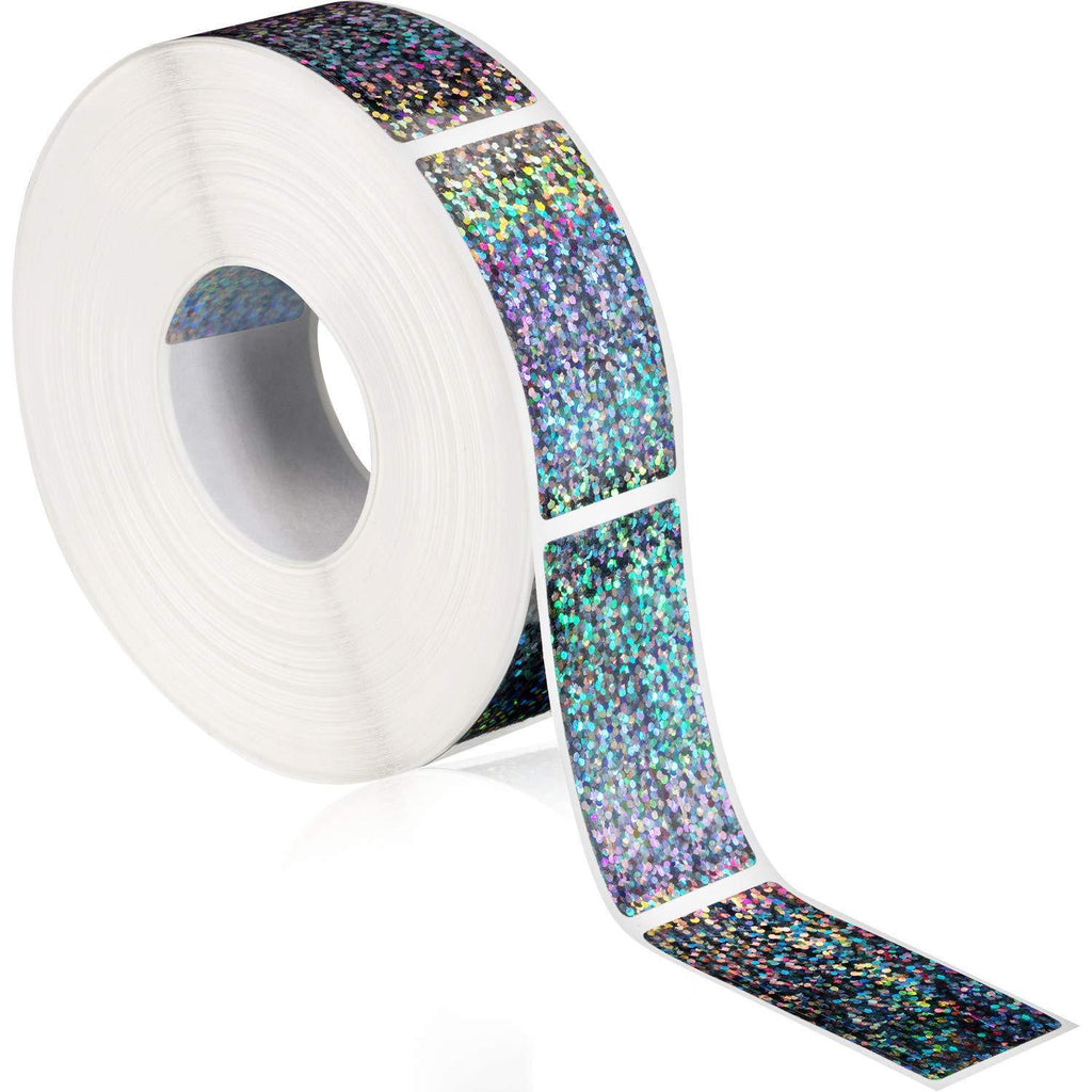 Leinuosen 1000 Pieces Scratch Off Sticker Round Labels (Glitter Colorful, 2 x 1 Inch Rectangle)