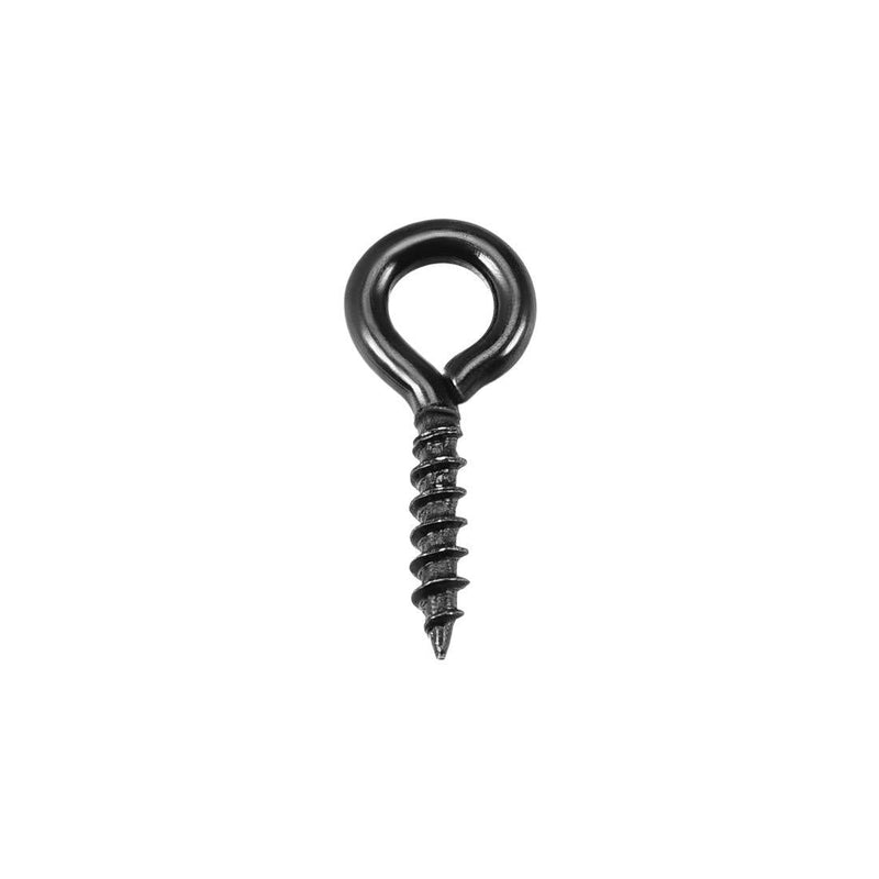 uxcell 0.06"x0.5" Screw Eye Hooks Self Tapping Screws Screw-in Hanger Eye-Shape Ring Hooks Black 200pcs 0.5"