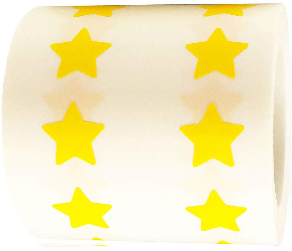 Yellow Star Shape Stickers 0.50 Inch 1,000 Adhesive Labels