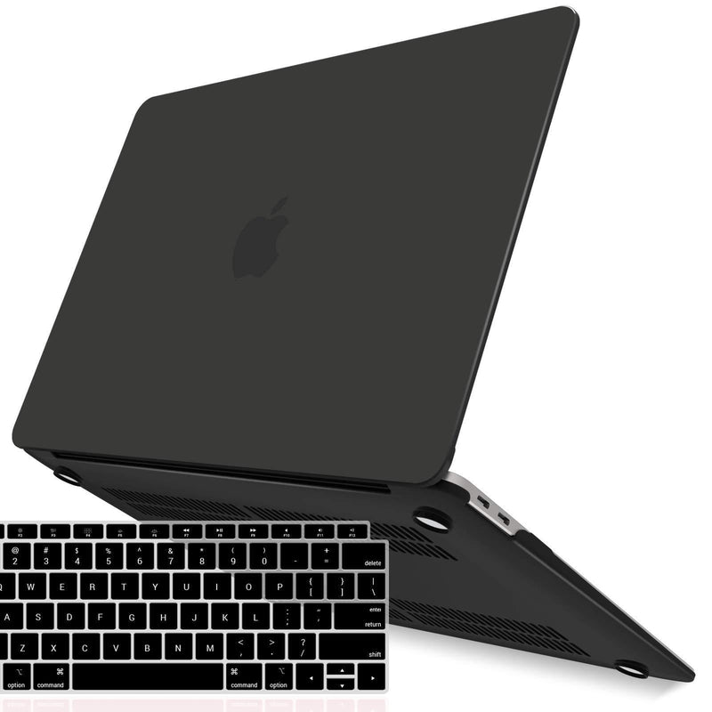 IBENZER New 2020 MacBook Air 13 inch Case M1 A2337 A2179 A1932 Plastic Hard Shell Case with Keyboard Cover for Apple Mac Air 13 Retina Display with Touch ID (2018-2020), Black, MMA-T13BK+1A Latest Macbook Air 13'' A2337/A2179/A1932