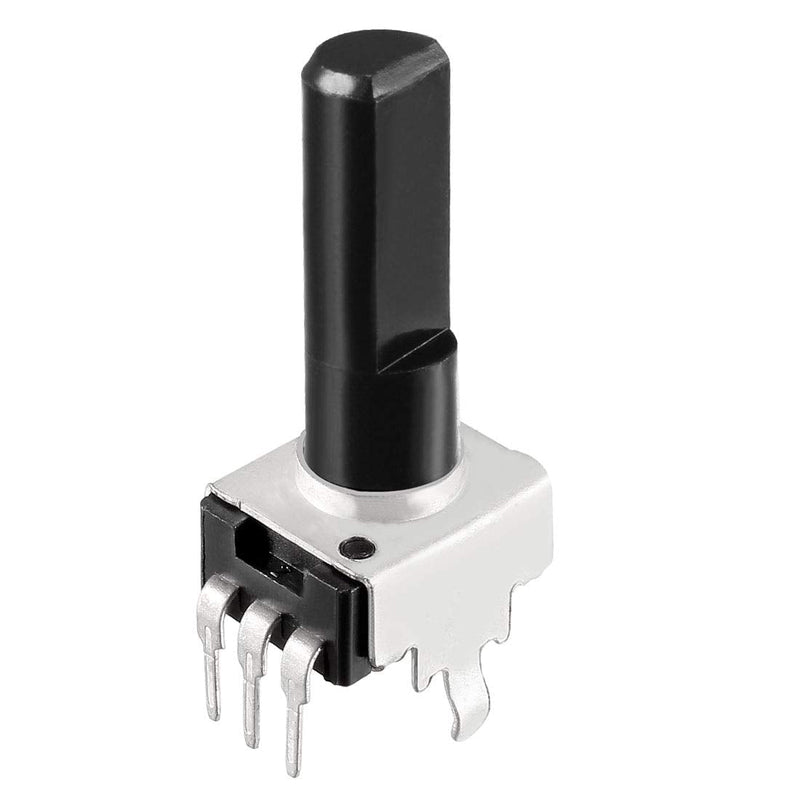 uxcell Carbon Film Potentiometer 100K Ohm Variable Resistors Single Turn Rotary Half Shaft D Type D Type Design 5pcs