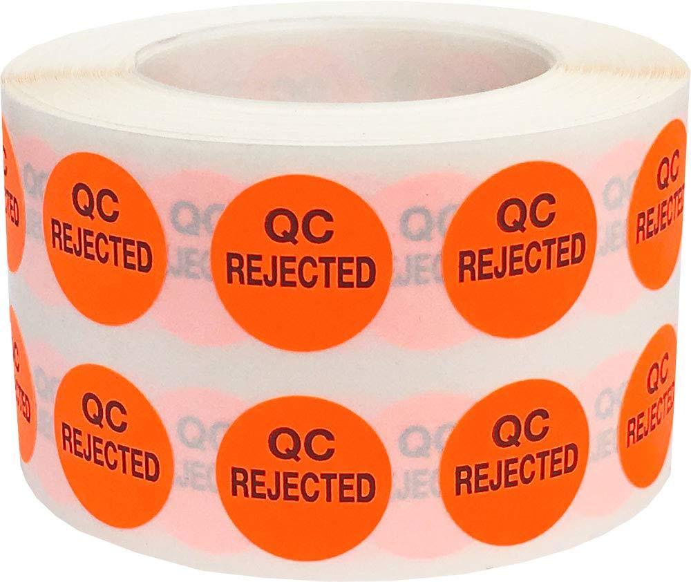 QC Rejected Labels 0.50 Inch 1,000 Total Adhesive Stickers On A Roll