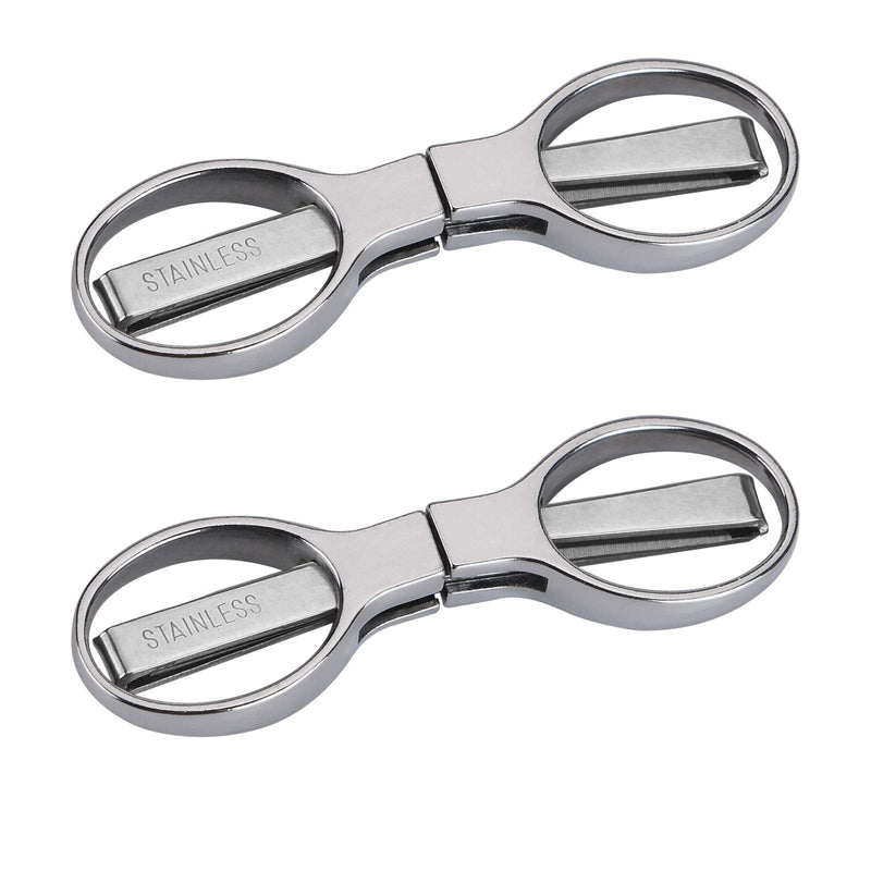 2Pcs Folding Scissors,Safe Portable Travel Scissors,Stainless Steel Telescopic Cutter Used for Home Office, Safety Portable Travel Trip Scissors Non-hangable Scissors
