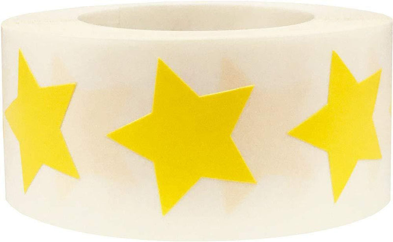 Yellow Star Shape Stickers 0.75 Inch 500 Adhesive Labels