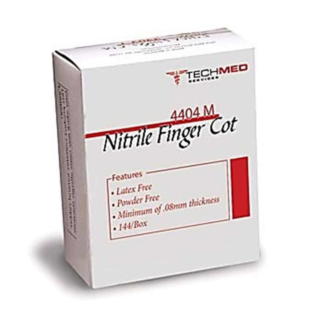 Dukal TEC 4404S Tech-Med Nitrile Finger Cot, Small, 0.08 mm Thickness (Pack of 144)