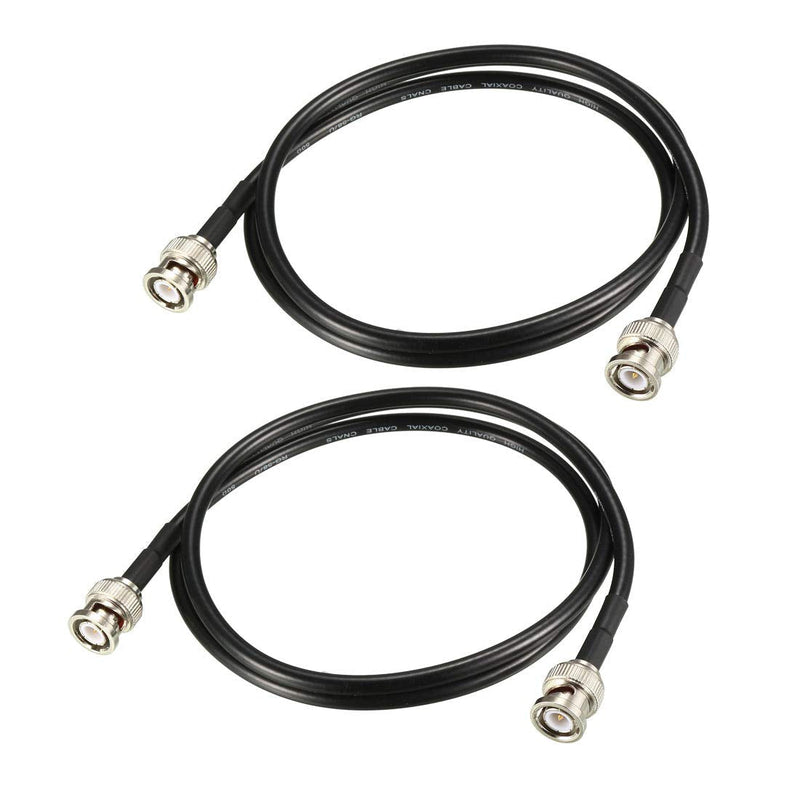 uxcell RG58 Coaxial Cable with BNC Male to BNC Male Connectors 50 Ohm 3 Ft 2pcs 3 Feet