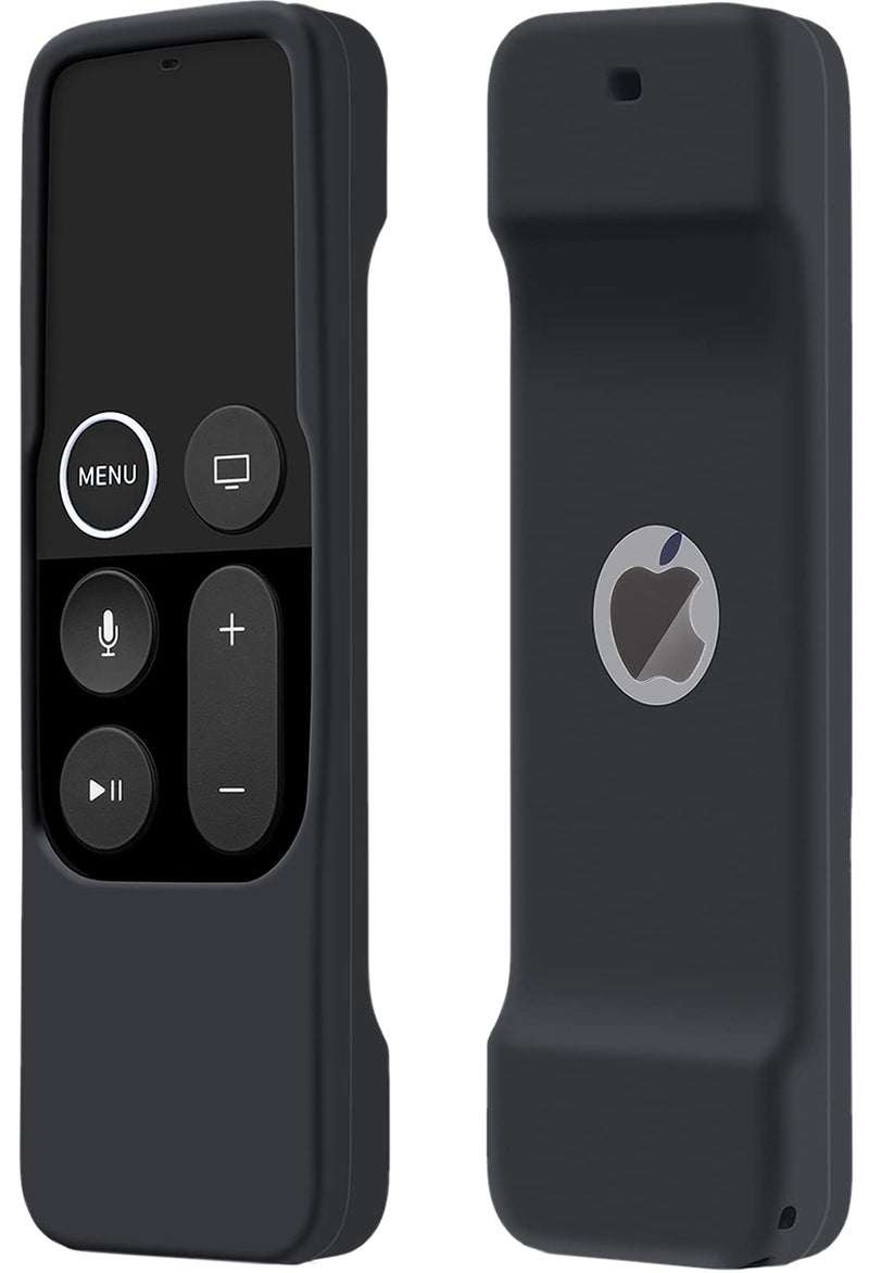 Case Compatible with Apple TV 4K/ 4th Gen Remote Light Weight Anti-Slip Shock Proof Silicone Cover for Controller for Apple TV Siri Remote - Chartreuse Black