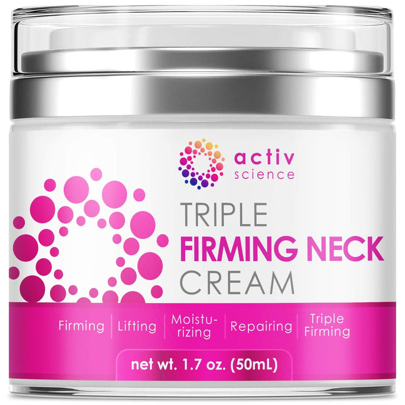 ACTIVSCIENCE Neck Firming Cream, Anti Aging Moisturizer for Neck & Décolleté, Double Chin Reducer, Skin Tightening Cream 1.7 fl oz.