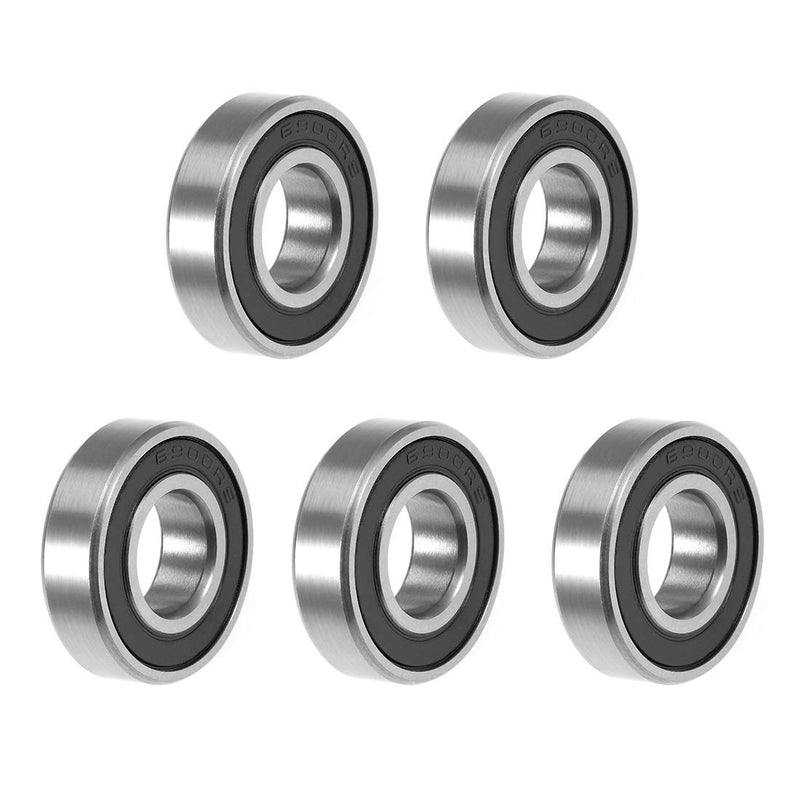 uxcell Deep Groove Ball Bearing 10mm x 22mm x 6mm Double Sealed ABEC3 Bearings 5pcs 10mmx22mmx6mm