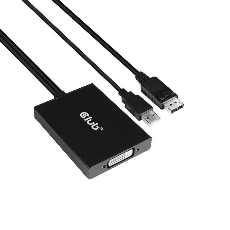 Club 3D CAC-1010 DisplayPort to DVI Dual-Link DVI-D Active Adapter for Your Monitor/Display - USB A Powered – 2560x1600 Resolution HDCP Supported NOT for Apple Cinema Monitors, Black HDCP ON