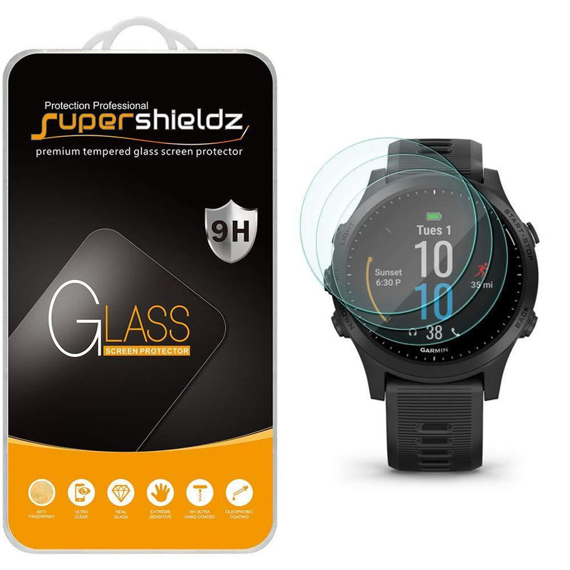 (3 Pack) Supershieldz Designed for Garmin Forerunner 945 Tempered Glass Screen Protector, Anti Scratch, Bubble Free