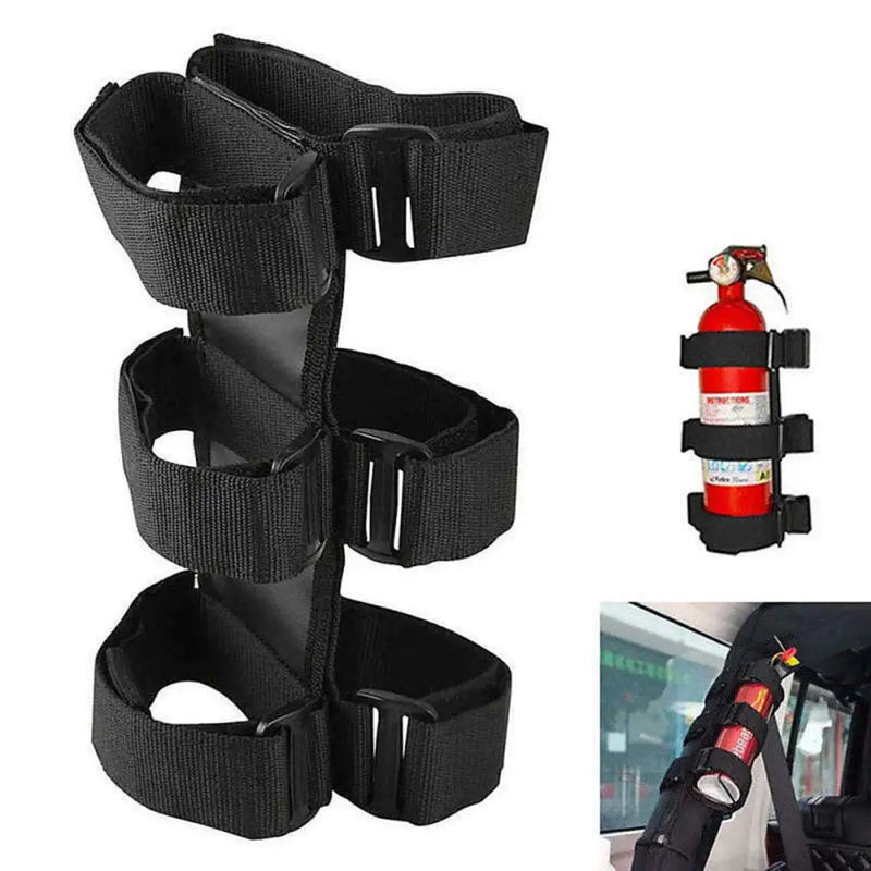Basicon Adjustable Strap Fire Extinguisher 3 lb Fire Extinguisher Holder for Car SUV Truck UTV and Home Use Black