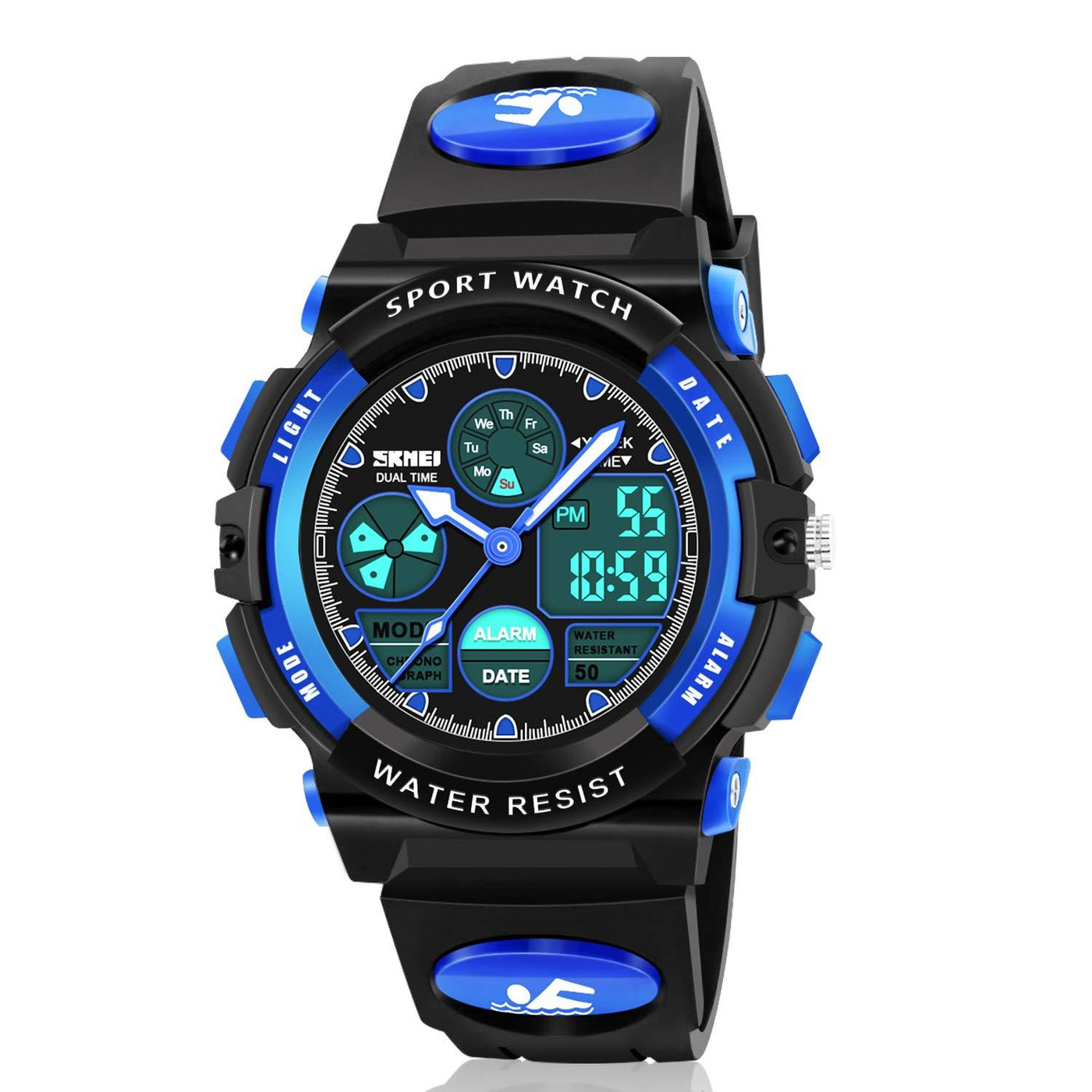 Dodosky Boy Toys Age 5 12 LED 50M Waterproof Digital Sport Watches for Kids Birthday Presents Gifts for 5 13 Year Old Boys Blue