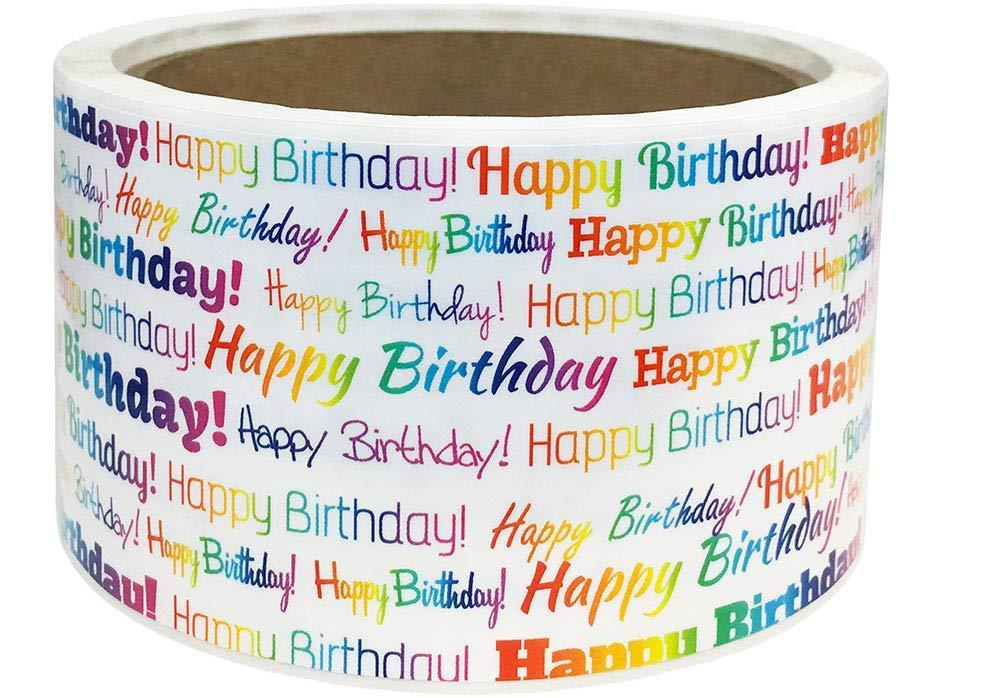 Happy Birthday Water Bottle Labels 2 x 8 Inch 50 Total Stickers On A Roll