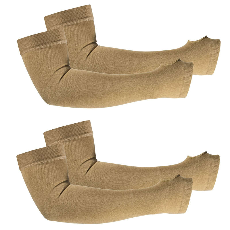 Kinship Comfort Brands Arm Skin Protector Sleeves. Keep Arm Skin safe from Abrasions, Bruising, Thin Skin Tears, and UV/Sun. Nude (2 Pair) Medium (2 Pair)
