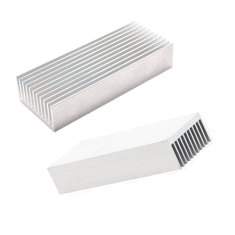 tatoko Aluminum Chipset Heatsink, 100mm (L) x40mm(W) x20mm (H) Heat Sink Cooling Fin for High Power Amplifier Transistor Semiconductor 2PCS