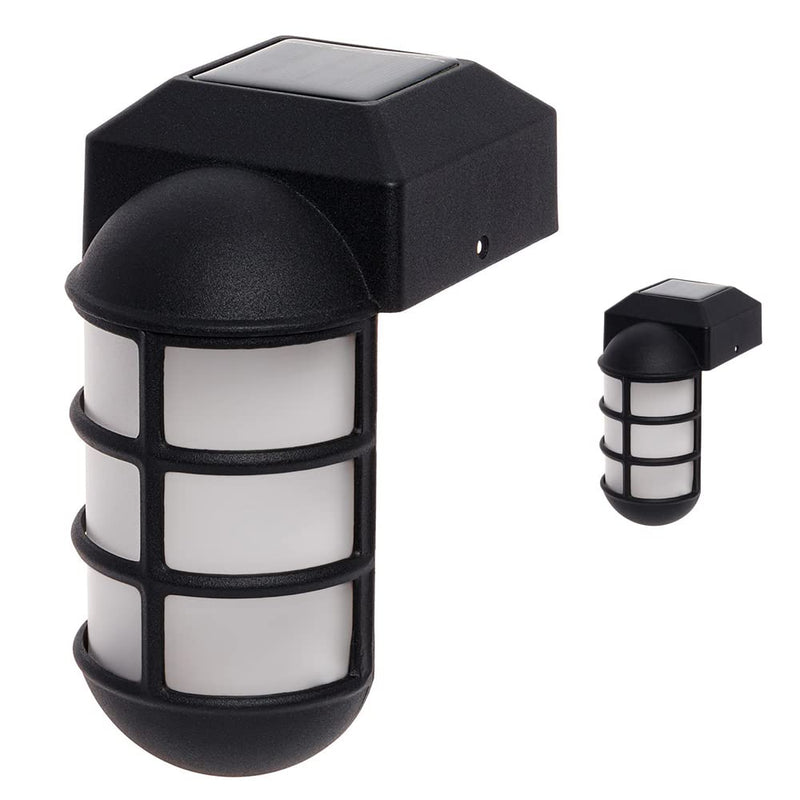 GreenLighting 2 Pack Marina Solar Post Cap Lights - Metal Side Mount Dock Light for 4x4 Wood Posts (Black) Black