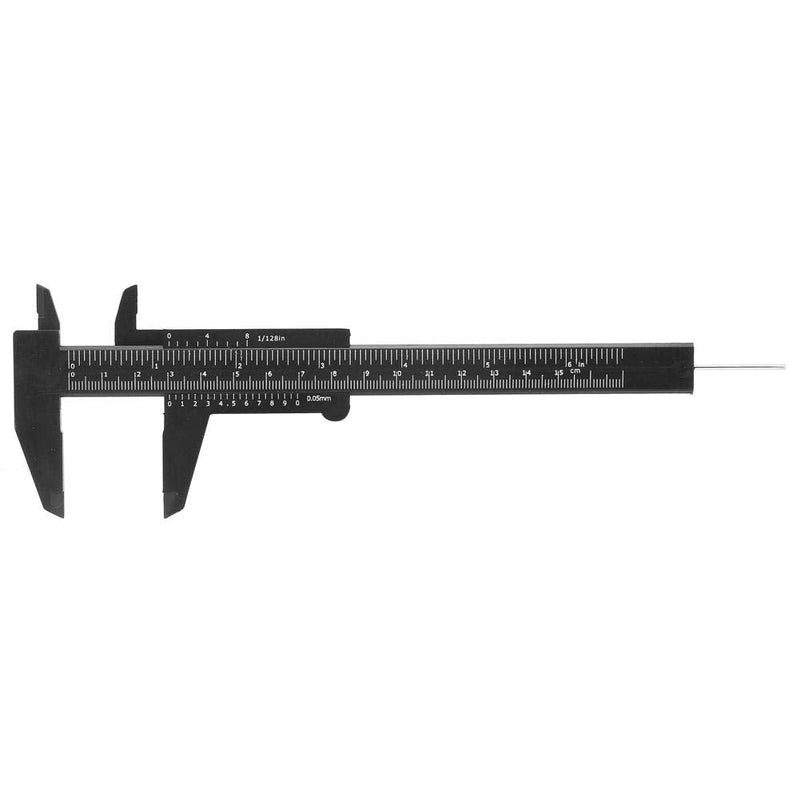 Plastic 150MM High Accuracy Double Rule Scale Durable Gauge Plastic Vernier Caliper Measuring Tool for Measurements(Black) Black