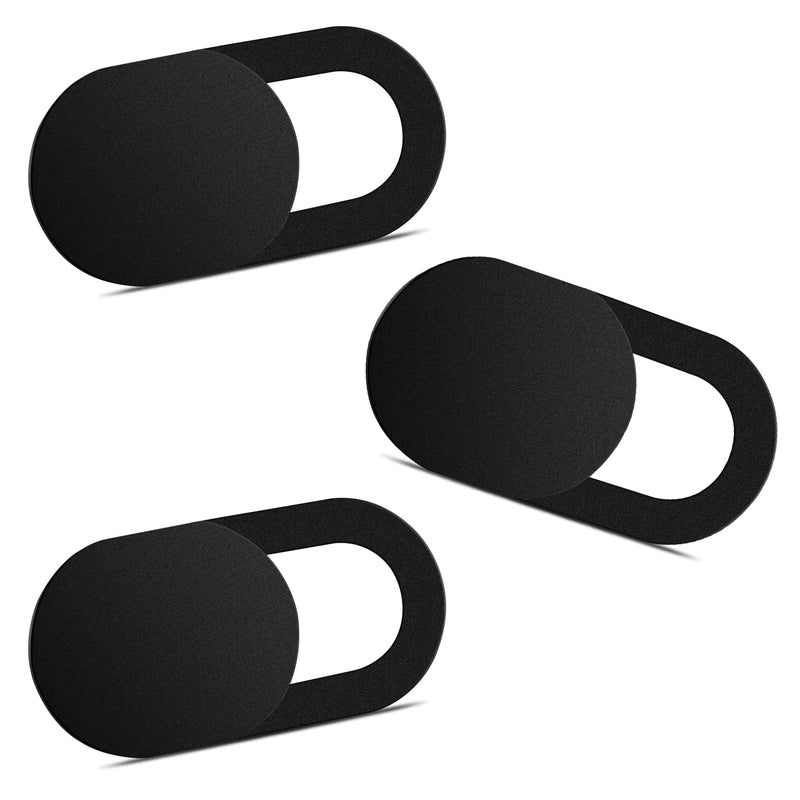 Webcam Cover (3 Pack) Yilador 0.03 inch Ultra Thin Laptop Camera Cover Slide for Computer MacBook Pro iMac iPhone Cell Phone PC Tablet Notebook Surface Pro Echo Show Camera Blocker Slider - Black 3 PCS