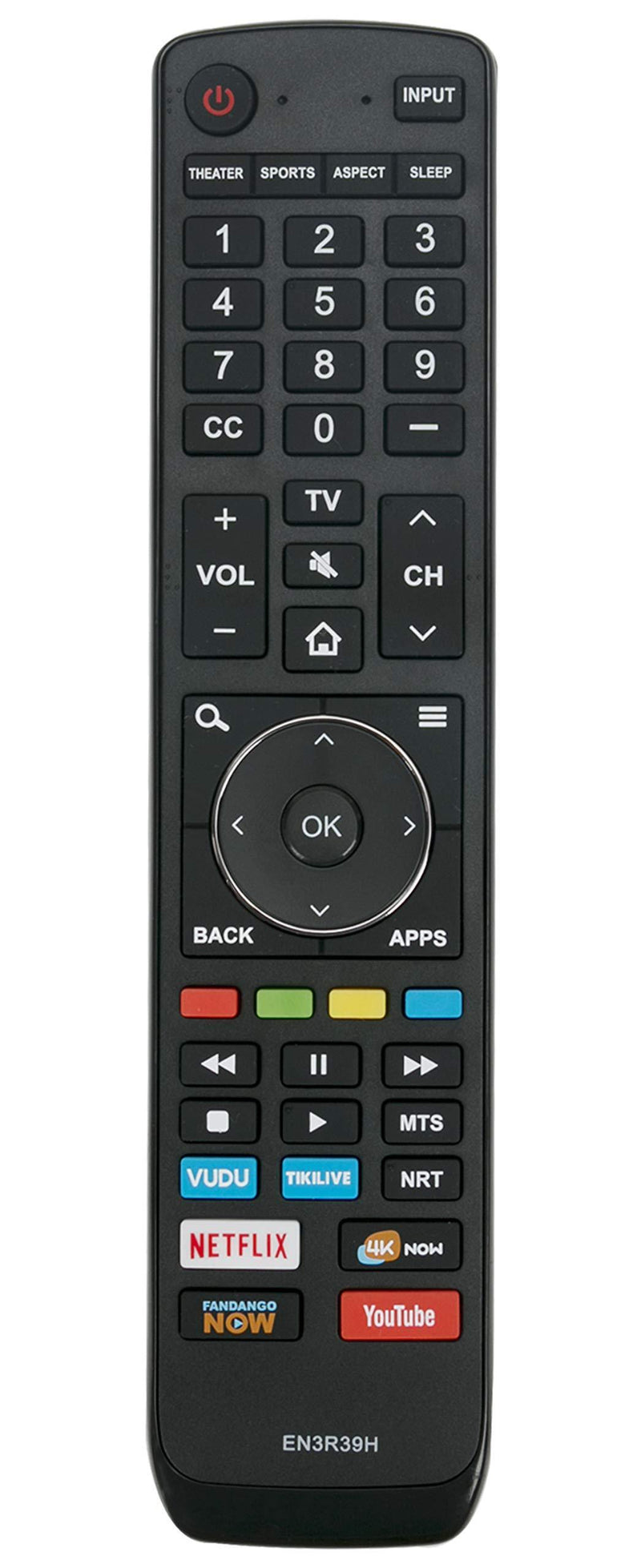 EN3R39H Replaced Remote fit for Hisense Smart 4K LED TV LC-55Q7030U 55H6E 55EU6070 55H6080E 55R6000 55R6000E 55R7E 55R6E 55R6040E 55R6000E 49H6E 65H6E 65R6070E LC-55Q620U LC-55Q7040U LC-55Q7000U 55H6E