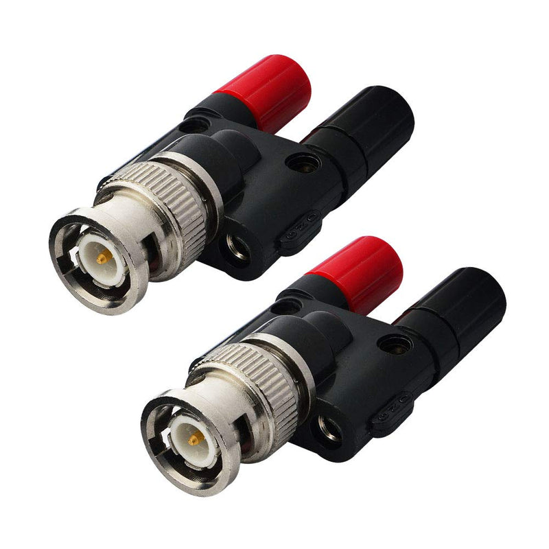 BNC Male Plug to 2X 4mm Dual Banana Female Jack Socket Binding Post RF Coax Coaxial Splitter Connector BNC Banana Adapter Pack of 2