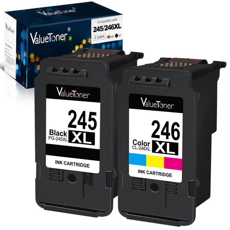 Valuetoner Remanufactured Ink Cartridge Replacement for Canon Pg-245Xl Cl-246Xl PG-243 CL-244 to use with Pixma MX492 MX490 MG2420 MG2520 MG2522 MG2920 MG2922 MG3022 MG3029 (2-Pack)