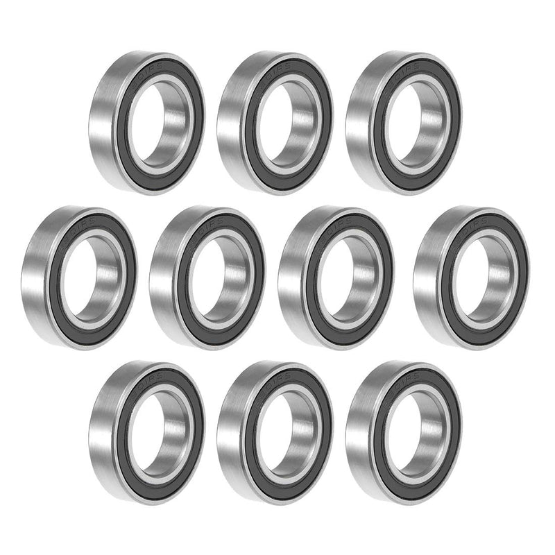 uxcell 6801-2RS Deep Groove Ball Bearing 12x21x5mm Double Sealed ABEC-1 Bearings 10-Pack