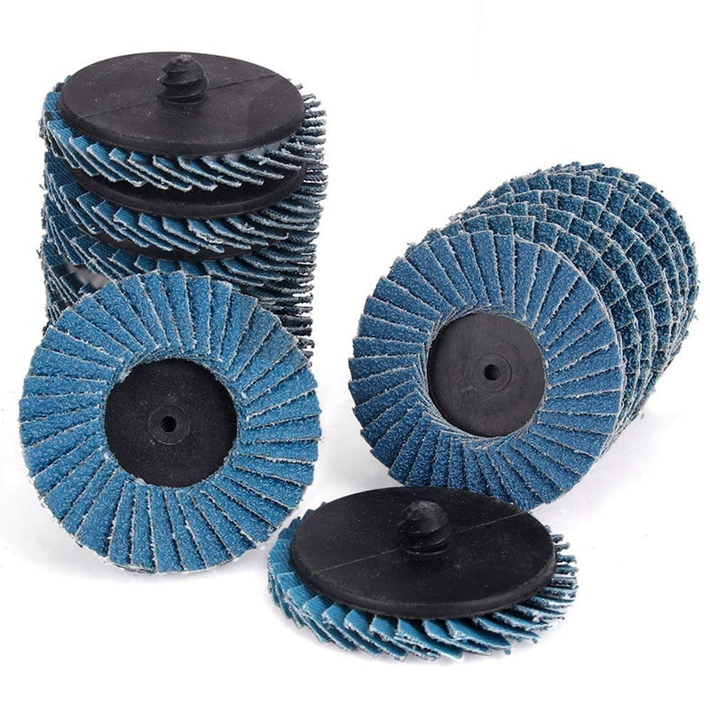 Titoe 30 PCS Flap Disc, 2 Inch T27 Zirconia Alumina Flat Flap Disc Roloc Roll Lock Grinding Sanding Sandpaper Wheels with 1/4 inch Holder, Includes 40/60/80 Grits 40/60/80Grit