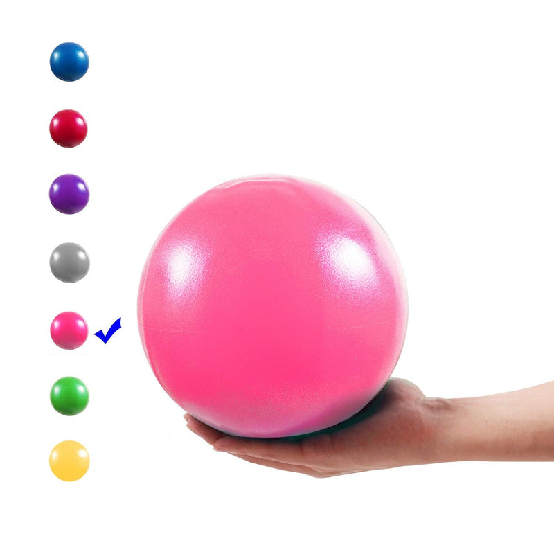 Vaupan Mini Exercise Ball, 9 Inch Small Gym Ball with Inflatable Straw for Yoga, Pilates, Stability, Barre, Physical Therapy, Stretching and Core Training, Improves Balance, Strength Pink 1 Pack