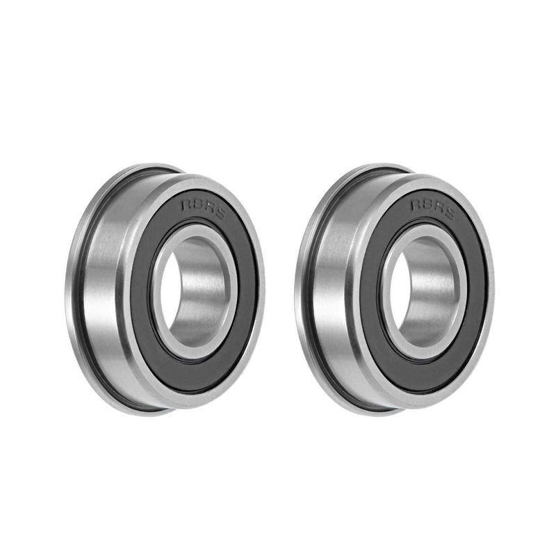 uxcell FR8-2RS Flange Ball Bearing 1/2"x1-1/8"x5/16" Shielded Chrome Bearings 2pcs