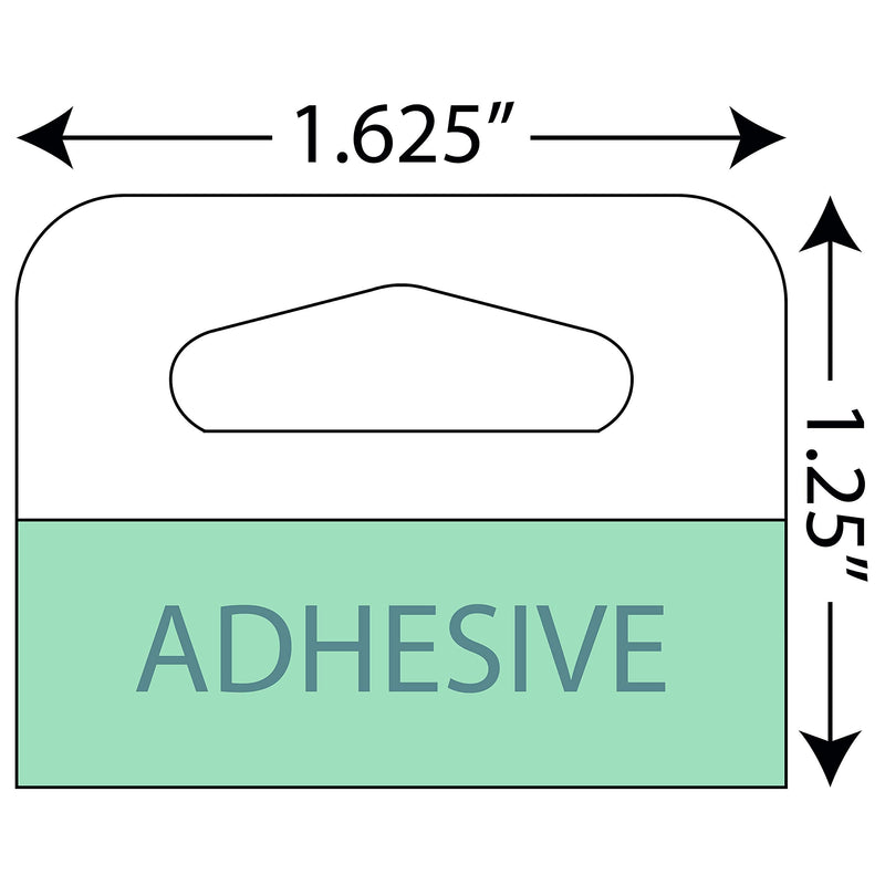 1-5/8" X 1-1/4" Slot Hole Hang Tags | 1000 Pack | Strong Self Adhesive Hang Tabs | Great for Retail Displays in Business Shops Wide Slot Hole (1000 Pack)