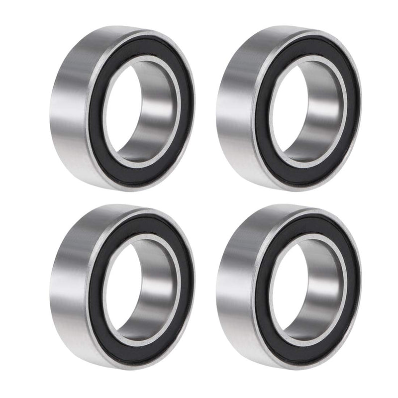 uxcell MR106-2RS Deep Groove Ball Bearing 6x10x3mm Double Sealed ABEC-3 Bearings 4-Pack Black