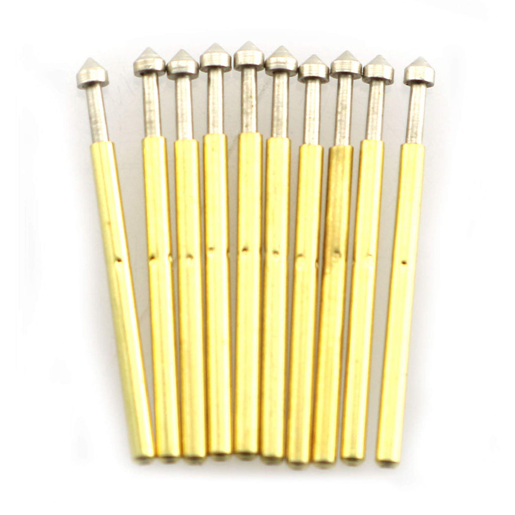 RuiLing 100-Pack P75-E3 Spring Test Probe Pogo Pin Diameter 1.5mm Thimble Length 16.5mm Gold Plated PCB Testing Pin Spring Contact Probe for Test Tools 100xP75-E3-1.5mm