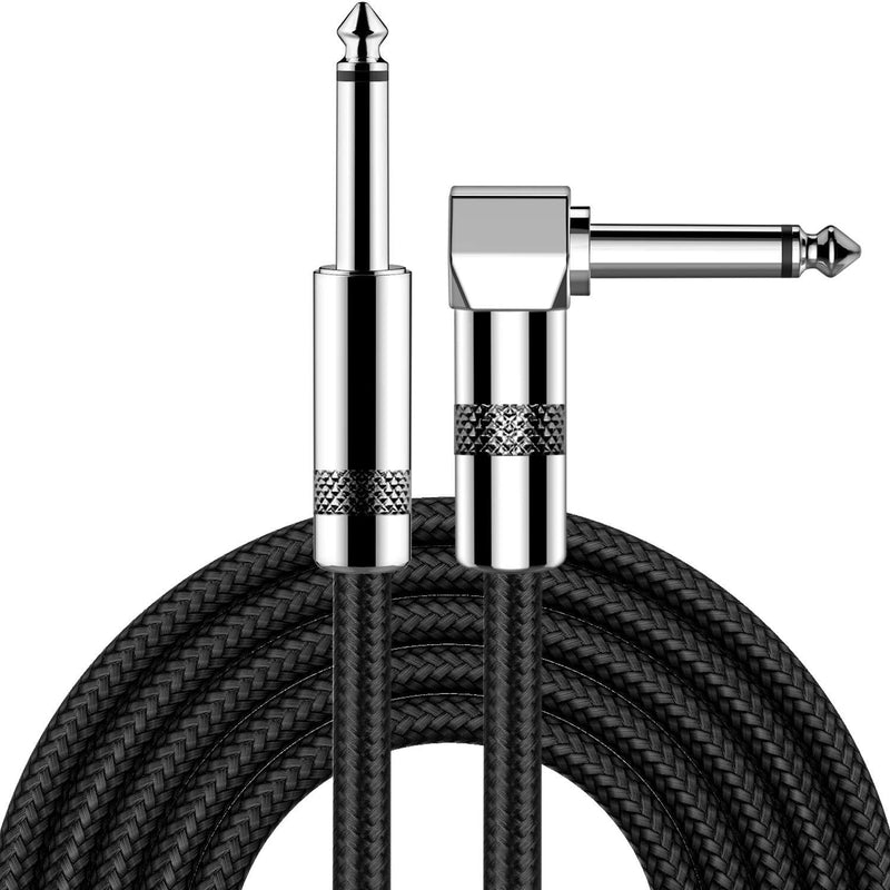 Guitar Cable 10ft New bee Electric Instrument Cable Bass AMP Cord for Electric Guitar, Bass Guitar, Electric Mandolin, Pro Audio (Right Angle to Straight, Black) Right