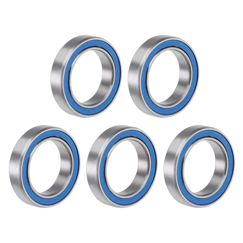 uxcell 6701-2RS Deep Groove Ball Bearing 12x18x4mm Double Sealed ABEC-3 Bearings 5-Pack