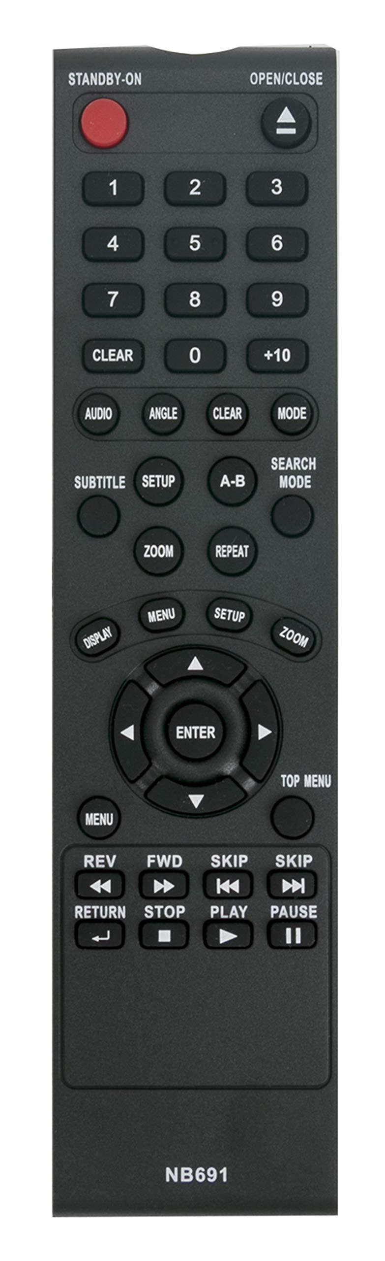NB691 NB691UD Replaced Remote fit for Magnavox FUNAI DVD CD Player MDV2300 MDV2300/F7 DP100FX4 DP170FX4 DP100MW8 NB093UD DP100MW8B_A MDV2100/F7 DP100MW8B_B DP100MW8B A DP100MW8B B DP100MW8BA