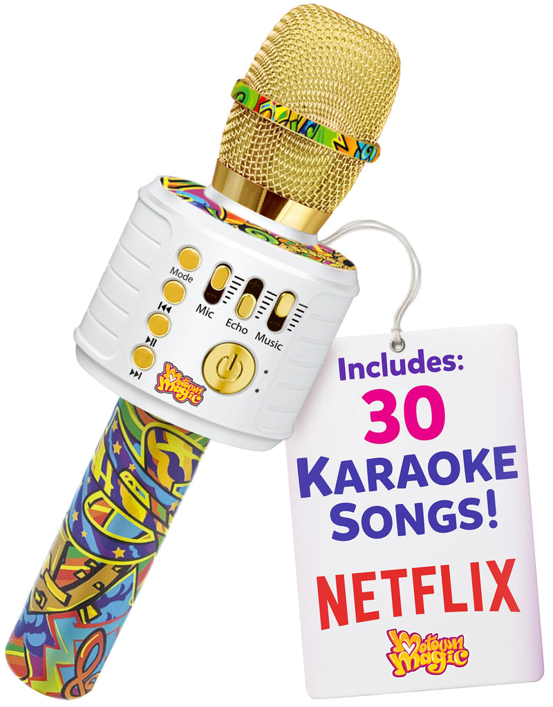 Move2Play Bluetooth Karaoke Microphone Perfect Birthday Gifts for Kids, Toy for 4 5 6 7 8 year old Girls and Boys Graffiti