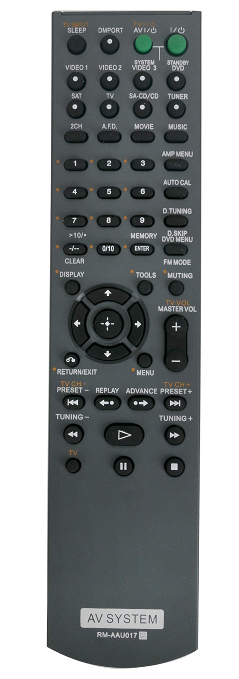 RM-AAU017 Replaced Remote fit for Sony AV Receiver HT-SF2000 HT-SS2000 STR-KS2000 HT-SF1200 HT-SS1200 STR-KS1200 SS-MSP2200 SS-CNP2200 SS-SRP2200 SS-WP2200 SS-MSP1200 SS-CNP1200 SS-SRP1200 SS-WP1200