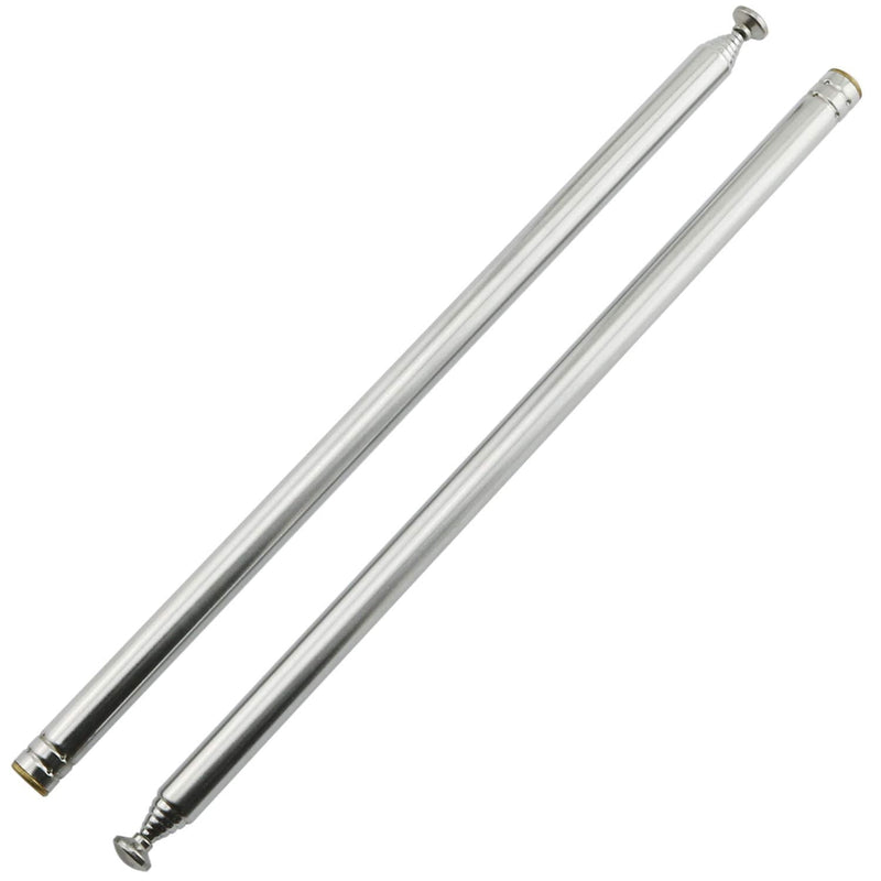 RuiLing 2-Pack M3 Female Thread 7 Section AM FM Radio Universal Antenna for Radio TV Electric Toys, Telescopic Replacement Antenna Aerial, Stainless Steel Material, Stretched Length 96cm 37.7 Inch M3 Female Thread-96CM