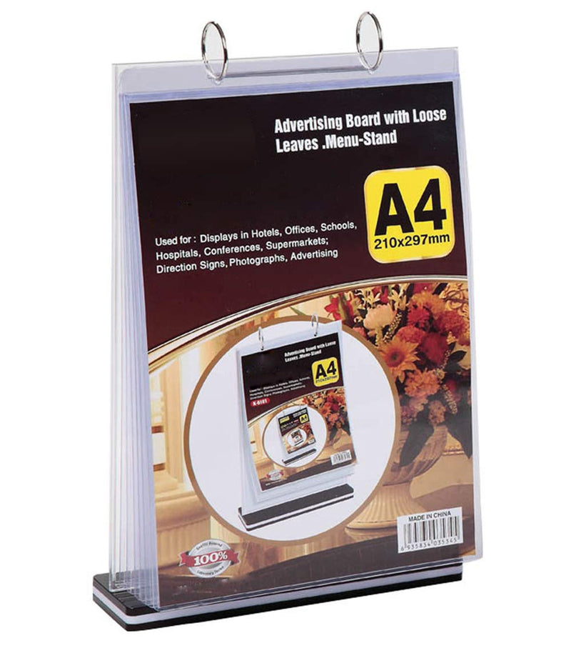 A4 Multi-Page flip Display Card Label Display Stand Detachable Label Business menu Folder, T-Shaped Double-Sided 8.5 x 11