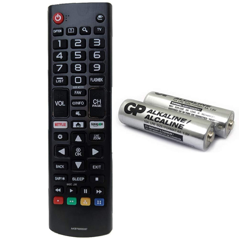 AKB75095307 Replacement Remote for LG 43LG5500 49UJ6500 32LJ550B 55LJ5500 55UJ6050 43UJ6200 43UJ6500 43UJ6560 49UJ6500 49UJ6560 55UJ6520 55UJ6540 55UJ6580 60UJ6540 with GP Alkaline 2 pcs Batteries