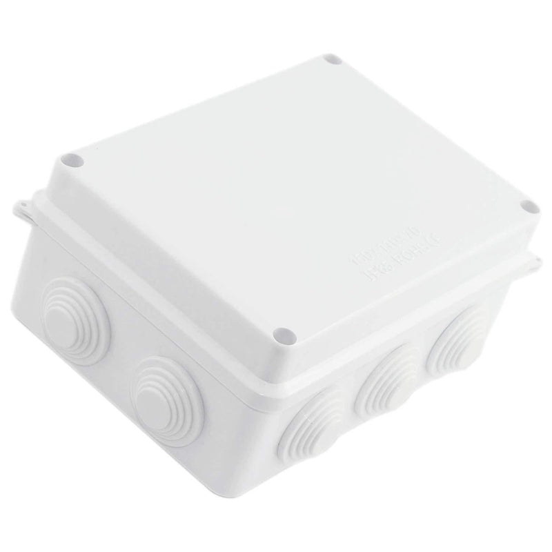 RuiLing 1-Pack Ivory White Plastic Waterproof Junction Box DIY Outdoor Electrical Connection box Cable Branch box Power Distribution Box 150x110x70mm (5.9x4.3x2.8 Inch) 5.9x4.3x2.8-10Hole