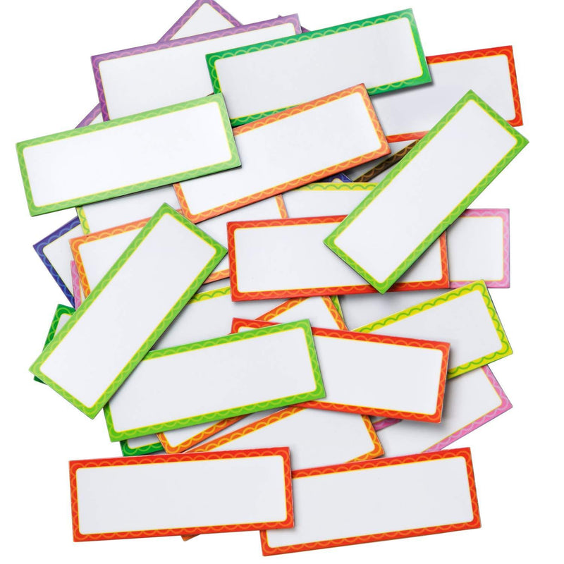 40 Pieces Magnetic Dry Erase Labels and Stickers, Favourde Writable Flexible Magnet Name Plate Labels Use for Whiteboard Magnets, Fridge and Classroom Behavior Chart,10 Colors (3 x 1.2 Inch) 3 x 1.2 Inch