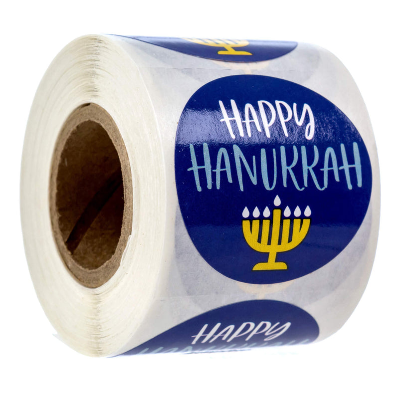 Happy Hanukkah Stickers/250 Menorah Labels