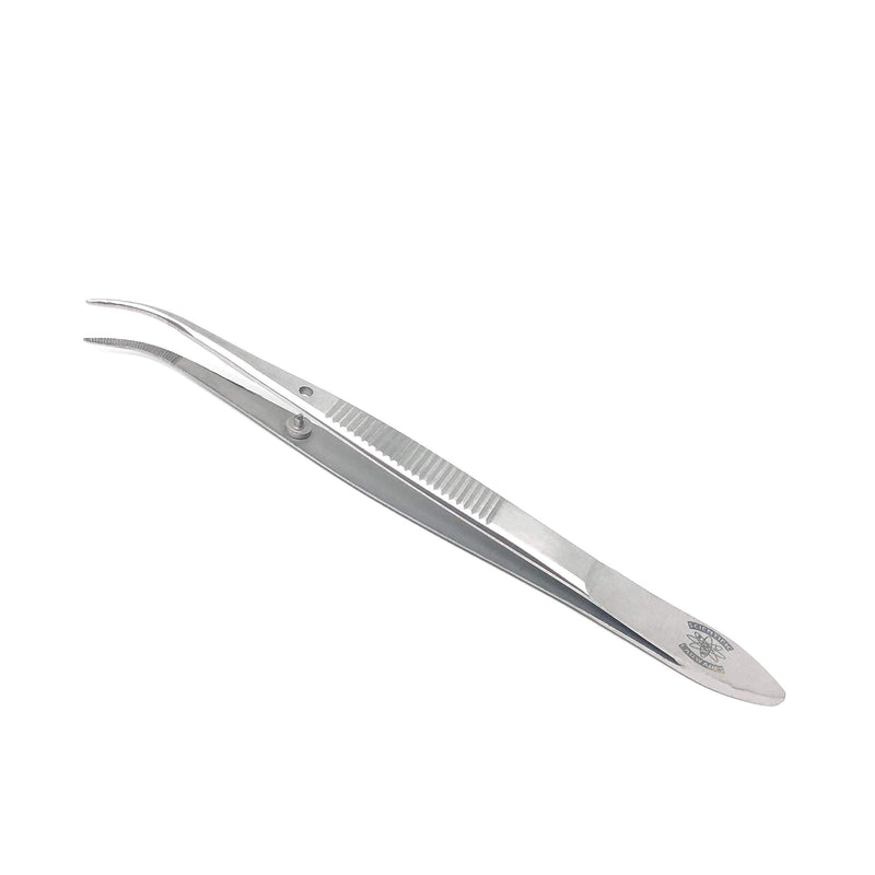 Scientific Labwares Stainless Steel General Purpose Lab Forceps with Curved Medium Point Tips, 4.75 in. Length