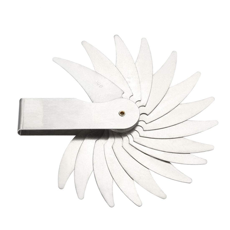 uxcell Radius Gauge Set R52-100mm 16 Leaves Stainless Steel Radius Fillet Gauge, Portable Concave Convex Measuring Tool