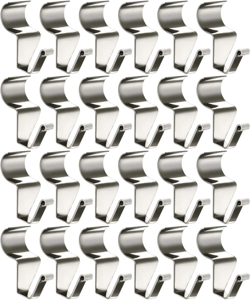 Vinyl Siding Hooks for Hanging (24 Pack), Heavy Duty Stainless Steel Low Profile No-Hole Hanger Hooks 24