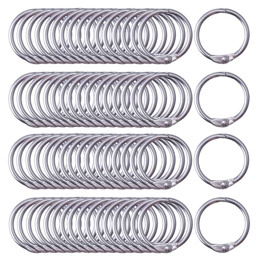 Antner Book Rings 1-Inch Small Binder Rings Nickel Plated Metal Loose Leaf Rings, 120 Pack 1 Inch/25mm